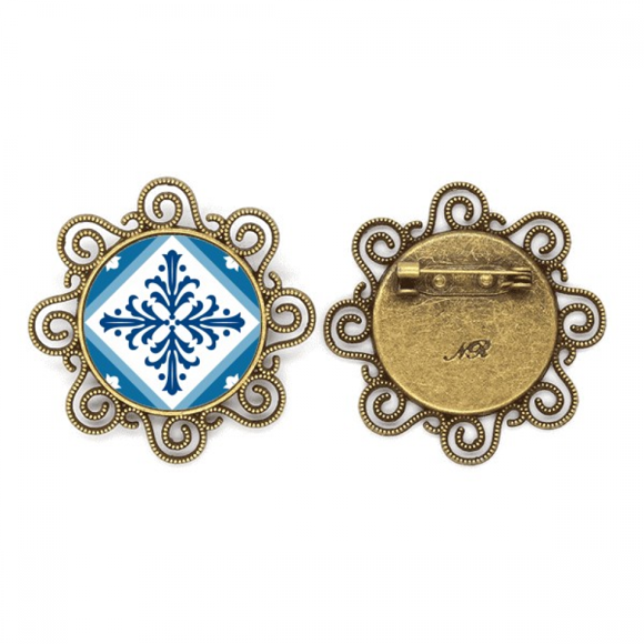 talavera decorative flower ilustration flower brooch pins jewelry for girls