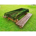 thumbnail image 1 of Jungle Outdoor Tablecloth, Rainforest in Thailand Foliage Greenery Wooden Pathway Trekking Primeval Ancient, Decorative Washable Fabric Picnic Tablecloth, 58 X 120 Inches, Green Brown, by Ambesonne, 1 of 2