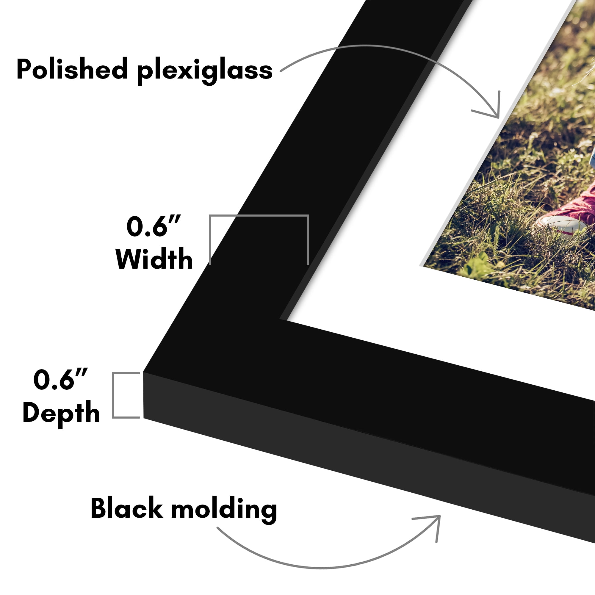 Americanflat 13x19 Picture Frame with Polished Plexiglass with 11x17 Mat 2 Pack Display Photo Galleria - Black