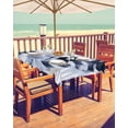 thumbnail image 2 of nqOlkjepod Navy Blue Palm Leaves Outdoor Tablecloth with Umbrella Hole & Zipper, Tropical Botanical Vintage Rectangle Table Cover 60x84 Inch, Dining Waterproof Table Cloth Protector for Patio/Party, 2 of 7