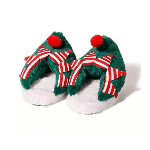 Plush Elf Slippers for Kids S/M – Cozy Novelty Christmas Holiday Footwear