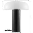 thumbnail image 3 of SAFAVIEH Reiss 15 in. 2-Light Mid-century Black Marble Table Lamp with White Shade, 3 of 8
