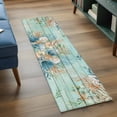 thumbnail image 3 of Runner Rug 2'x6', Teal Beach Coastal Washable Non-Slip Hallway Runner Rugs, Summer Nautical Coral Shell Botanical Vintage Bedside Rugs Floor Mats Carpet Runners for Kitchen Bathroom Laundry Room, 3 of 8