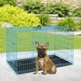 thumbnail image 2 of FDW 30 inch Foldable Metal Dog Crate for Medium & Small Dogs, Double Door, Divider, Removable Tray(Blue), 2 of 8