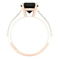 thumbnail image 4 of Clara Pucci 14K Rose Gold Solid Gold Onyx Solitaire with Accents Anniversary Ring for Women - 2.3 cttw Round Cut, 4 of 8