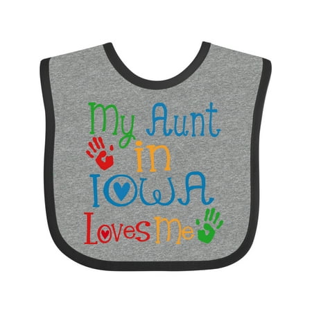 

Inktastic My Aunt in Iowa Loves Me Gift Baby Boy or Baby Girl Bib