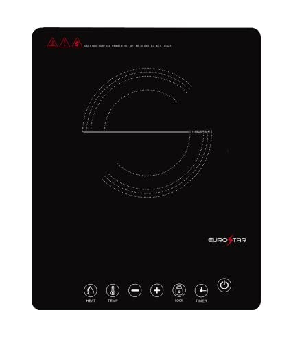 EUROSTAR EIC200 1000W Portable Induction Cooktop, Black