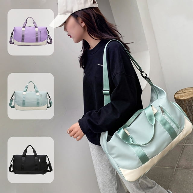 Bolsa Deportiva de Gimnasio, Bolsa de Viaje con Bolsillo Impermeable y Compartimento para Zapatos, Diseño Ligero, Tela Impermeable, Versátil para Hacer Ejercicio, Viajes y Senderismo, Capacidad de 28