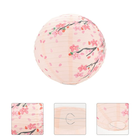 ETHZZLE Oriental Paper Lanterns Pink Round 1Pack 11.8x11.8in