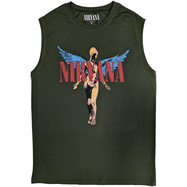 Nirvana - Camiseta Sin Mangas Angelic de Algodón para Adultos Unisex (Verde)
