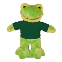 Made by Aliens Personalized Floppy Frog with Tee Stuffed Animal Plush Toy -Custom Text on Shirt - Perfect Gift for Valentine Day- Graduation Day-Birthday -8 inches (Forest Green)