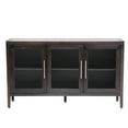 thumbnail image 5 of Wood Storage Cabinet with Adjustable Shelf, Entry Accent Cabinet Buffet Sideboard with 3 Tempered Glass Doors, 5 of 8