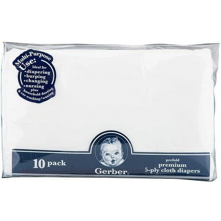 Gerber Prefold Premium 5-Ply Cloth Diapers - 10pk