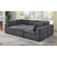thumbnail image 3 of Partner Furniture Corduroy Fabric Modular Sectional with Ottoman in Dark Gray, 3 of 10