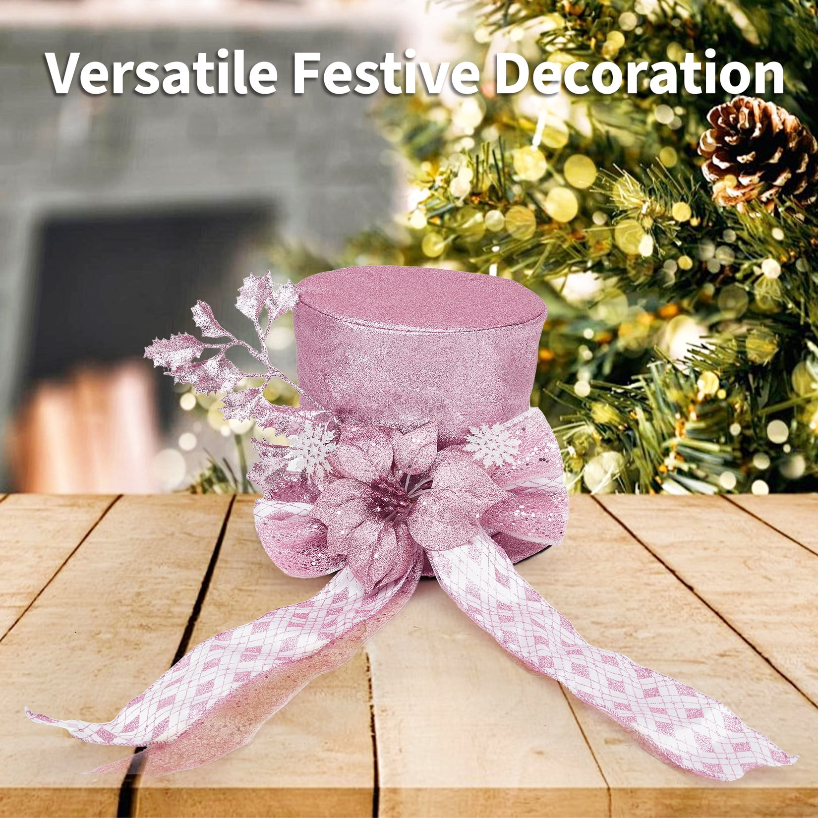 Towallmark Christmas Tree Topper, Ribbon Bow Topper for Tree,Xmas Ornaments for Holiday Decor, Great Gift Christmas Decoration,9.84 x 9.84 in
