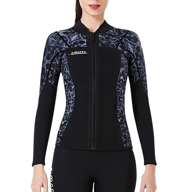 Vela de buceo 3mm Tops de traje de neopreno premium Titis de neopreno UV Protección Ubicación Buceo de buceo Scuba de canoa para aeróbicos de agua Snorkel Grey XXL seitruly OD003290-20