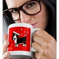 thumbnail image 2 of 3drose, Cute Basset Hound - Cartoon Dog - Red with Santa Hat, 11oz Mug, 2 of 6