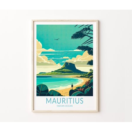 POSTER Mauritius Travel Poster Wall Art, Mauritius Poster, Mauritius Indian Ocean Wall Art, Mauritius Travel Print, Travel Gift, Wedding Gift-UNFRAMED