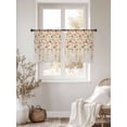 thumbnail image 2 of Flower Orange Sheer Curtains 45 inches Long 2 Panels Set Blue Cherry Blossoms Cotton Linen Background Tiers Sheers Rod Pocket Small Window Short Curtains for Kitchen Cafe, Each 52" W x 45" L, 2 of 7