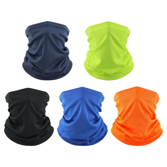 Kicpot 5 Pcs Neck Gaiter Cooling Gator Mask Face Mask Breathable Multi-Functional Headwear Unisex