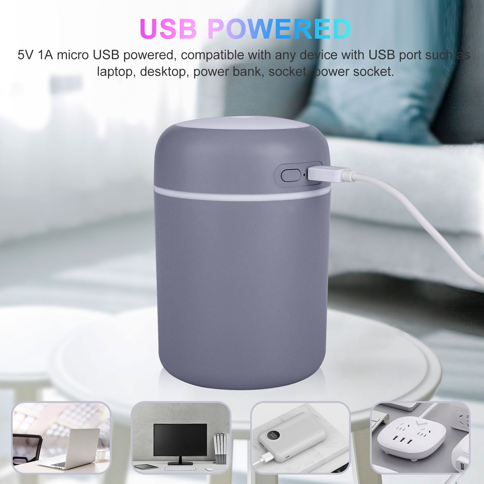 300ml Essential Oil Aroma Diffuser, EEEkit Ultrasonic Cool Mist Humidifier with 2 Mode and LED Color Changing Light