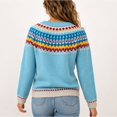 thumbnail image 2 of JUUNthy Cardigan Sweater for Womens, Long Sleeve Round Neck Button Front Vintage Warm Fashion Knit Outerwear Light Green 2XL, 2 of 11