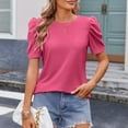 thumbnail image 6 of BLVB Women's Puff Short Sleeve Dressy Tops Summer Tshirts Spring Trendy Casual T-Shirts Cute Work Outfits Blouses, 6 of 6