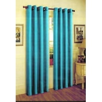 1 PANEL Nancy SOLID TURQUOISE  SEMI SHEER WINDOW FAUX SILK ANTIQUE BRONZE GROMMETS CURTAIN DRAPES 55 WIDE X 95" LENGTH
