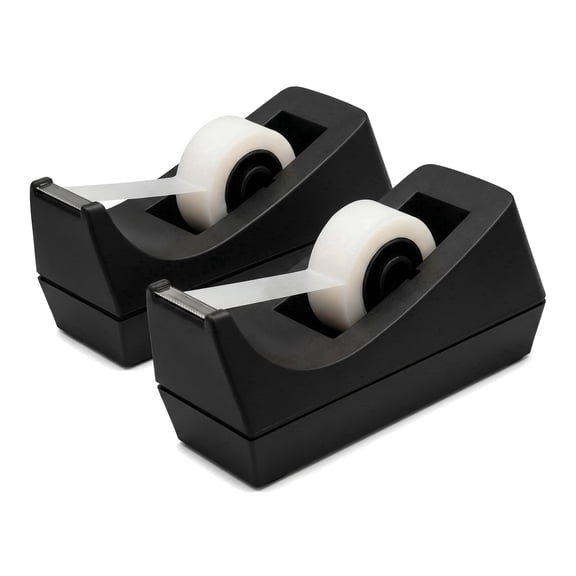 Desktop Tape Dispenser - 2 Pack Weighted Non-Skid Base for Office and Home