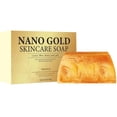thumbnail image 1 of Jabón de oro, jabón de 24 quilates, jabón de aceite, jabón limpiador facial y de ducha, jabón limpiador de 100 g., 1 of 8