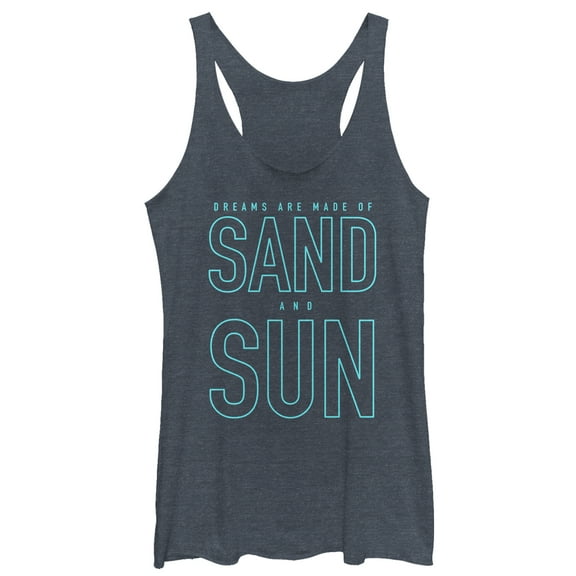 Women's CHIN UP Sand and Sun Dreams  Racerback Tank Top Navy Blue Heather Large