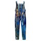 thumbnail image 2 of Gibobby pantalones siameses de pierna ancha Mujer Verano Casual Moda simple Bolsillo Estampado de flores Corbata Correa de hombro ajustable Mono Mono(Azul， XXXL), 2 of 4
