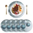 thumbnail image 5 of Ryvnso Christmas Balls Snowflake Round Plate Mats Dining Table Placemat Set of 4 for Holiday Decoration, 5 of 7