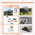 thumbnail image 6 of 10 ft. W x 20 ft. D Carport Canopy with Side Doors, Heavy Duty Car Ports with Sidewalls, Drive Through Portable Garage, Grey, 6 of 9