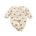 thumbnail image 2 of Barboteuse Bébé Manches Longues Col Coton Combinaison Imprimé Soleil Style Décontracté, 2 of 9