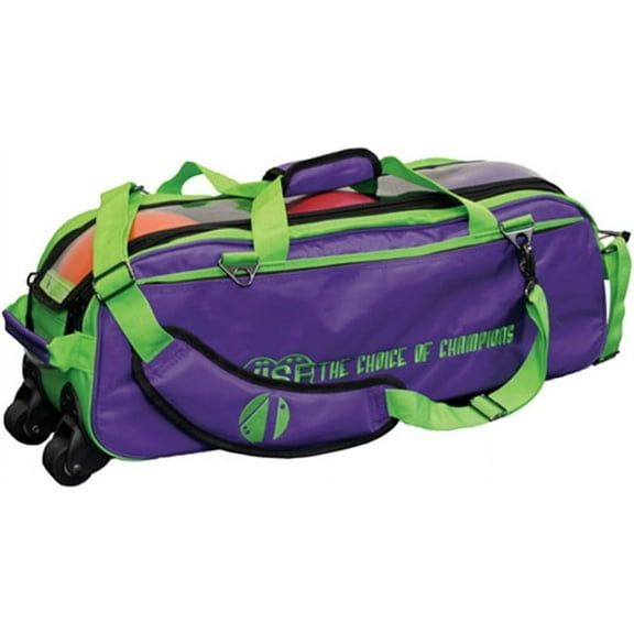 Vise Clear Top 3 Ball Roller Bowling Bag- Grape/Green