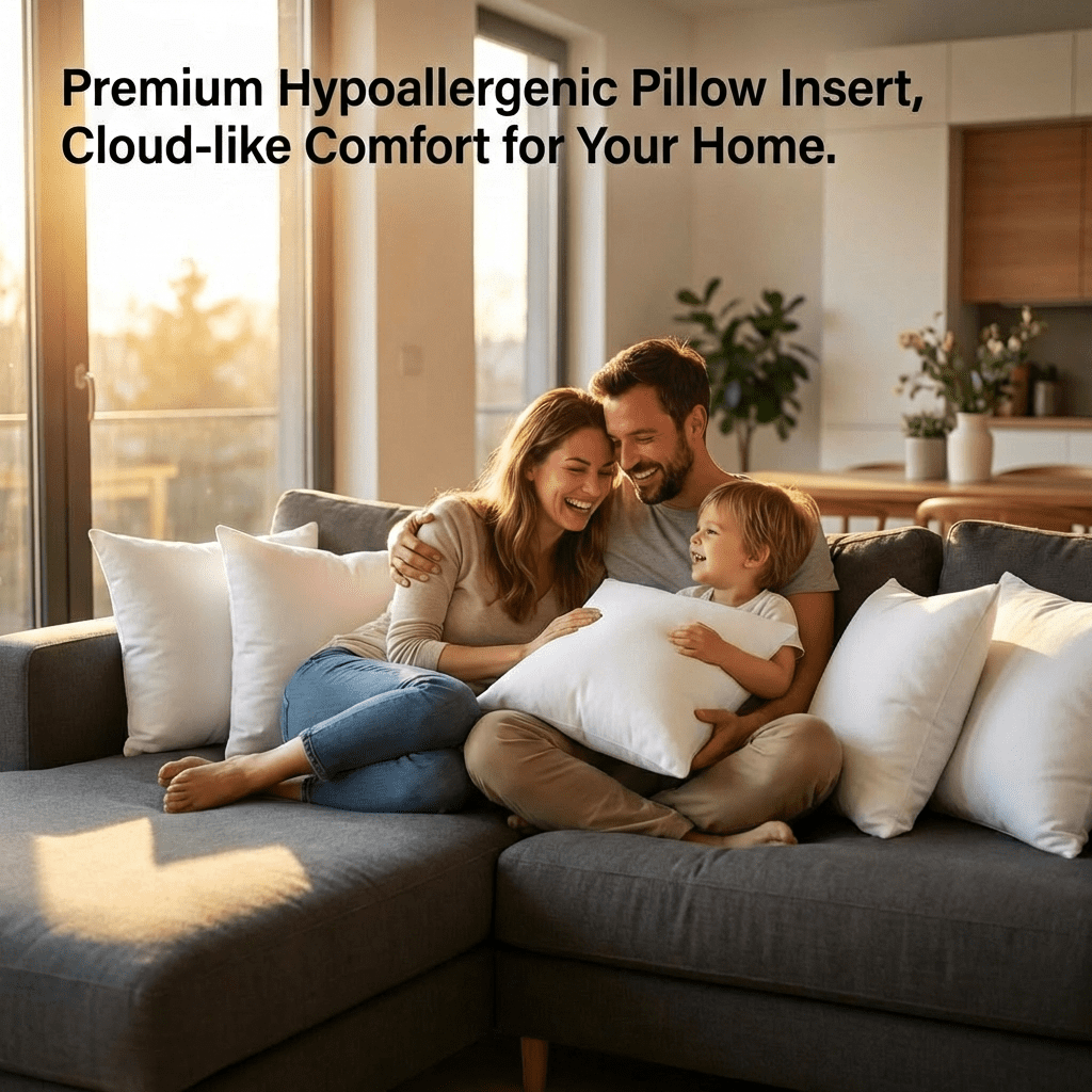 Phantoscope Hypoallergenic 16x16 Pillow Inserts 2 Pack, Plump Square Cushion Pair for Sofa Bedroom