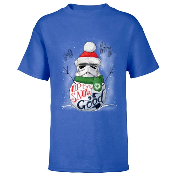 Star Wars Stormtrooper Up to Snow Good Funny Holiday - Short Sleeve T-Shirt for Kids -Customized-Royal