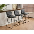 thumbnail image 4 of Home 2 Office 26" Lakeview Faux Leather Barstools in Black (Set of 3), 4 of 8