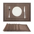 thumbnail image 2 of Juego de 6 manteles individuales REGALWOVEN para cocina y comedor color café oscuro 18"x12", 2 of 6