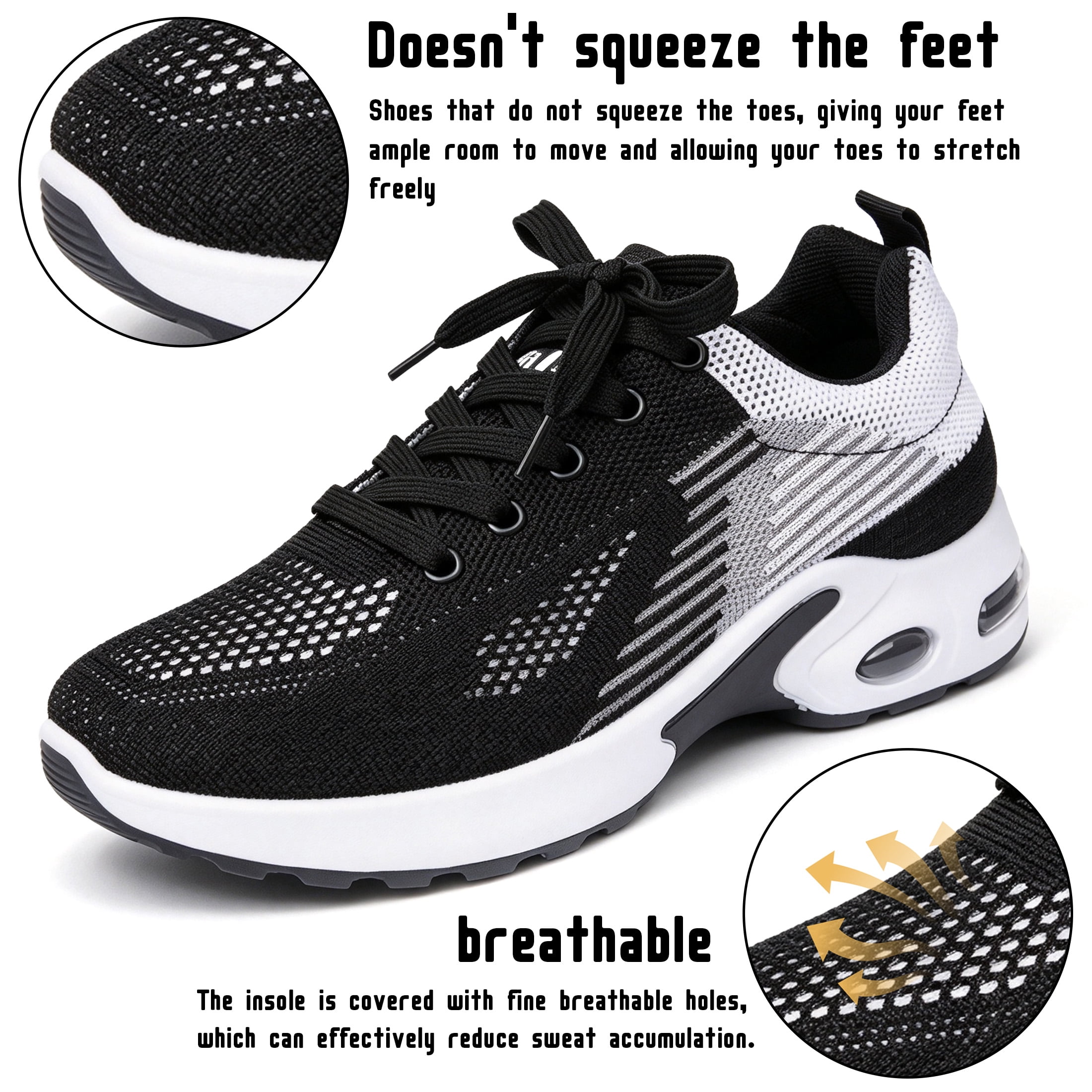 BERANMEY Comfort Sneaker for Women Casual Womens Walking Shoes Lightweight Breathable Mesh Air Cushion Sneakers