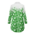 thumbnail image 4 of Yuyamidu HO-HO-HO Long Sleeve Nightgowns Size M Bow Long Sleeve Night Shirt for Women Green Button Sleep Dress Christmas Pajamas Shirt Comfy V Neck Nightdress, 4 of 7