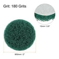 thumbnail image 2 of Uxcell 12 piezas de almohadillas de fregado 500 granos 2" cepillo de potencia de taladro disco de acondicionamiento de superficie de bucle y gancho verde 180#, 2 of 6