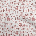 thumbnail image 1 of oneOone Cotton Jersey Rust Brown Fabric Asian Floral Block Craft Projects Decor Fabric Printed By The Yard 58 Inch Wide, 1 of 4