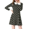thumbnail image 1 of INSPIRE CHIC Juniors Peter Pan Collar Long Sleeves Above Knee A Line Dress, 1 of 7