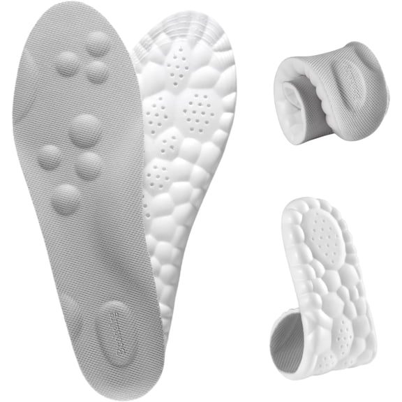 Insoles for Women Men, 4D Cloud Tech Super Soft Memory Foam Cushioning Shoe Inserts with Arch Support & Shock Absorption for All-Day Comfort
