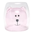 thumbnail image 2 of Taza de vidrio de doble pared de 250 ml para té, café y leche Taza adorable con forma de oso rosa, 2 of 8