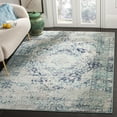 thumbnail image 2 of SAFAVIEH Madison Willoughby Overdyed Floral Area Rug, Ivory/Blue, 4' x 6', 2 of 5