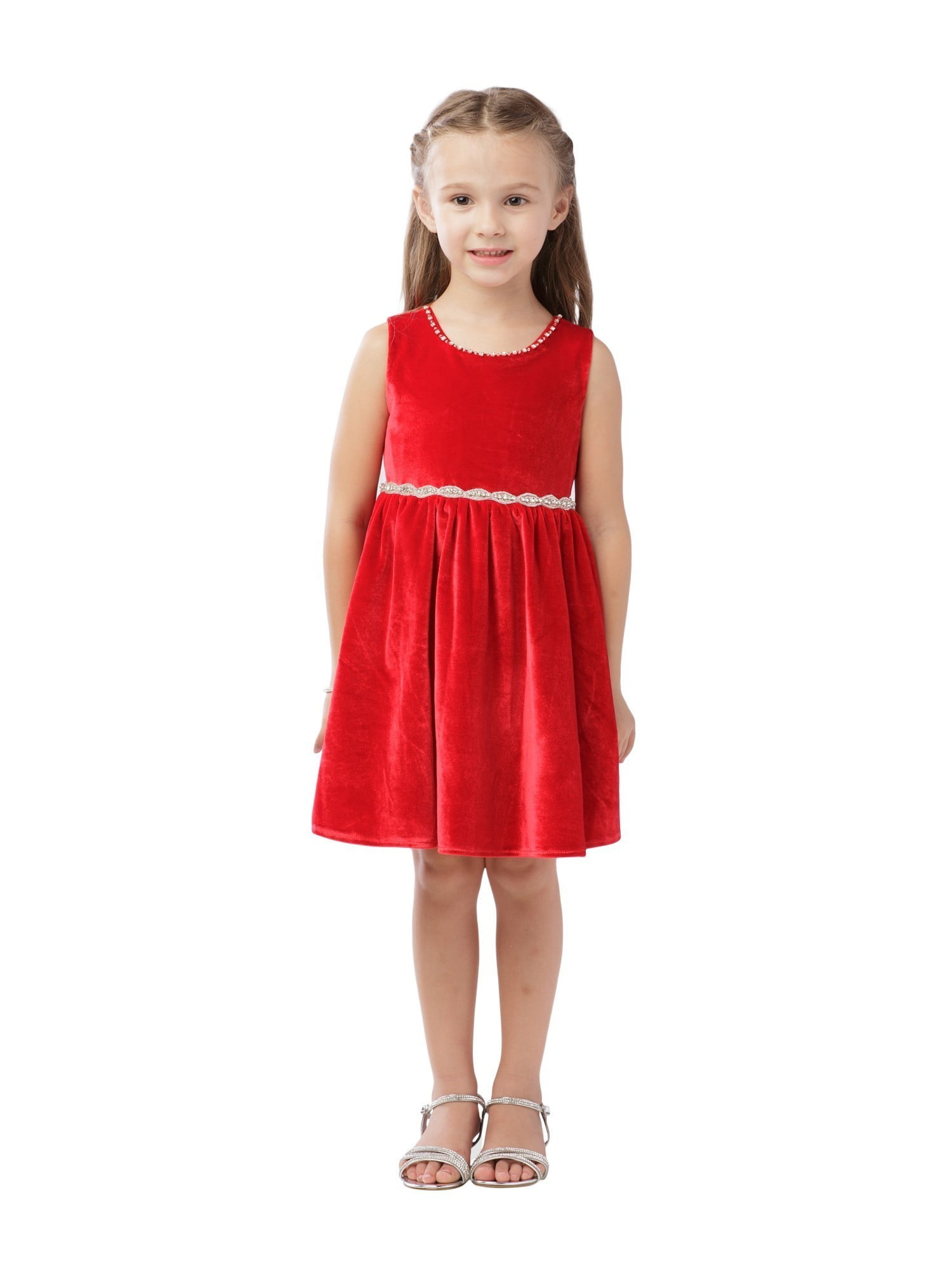 red velvet girl dress