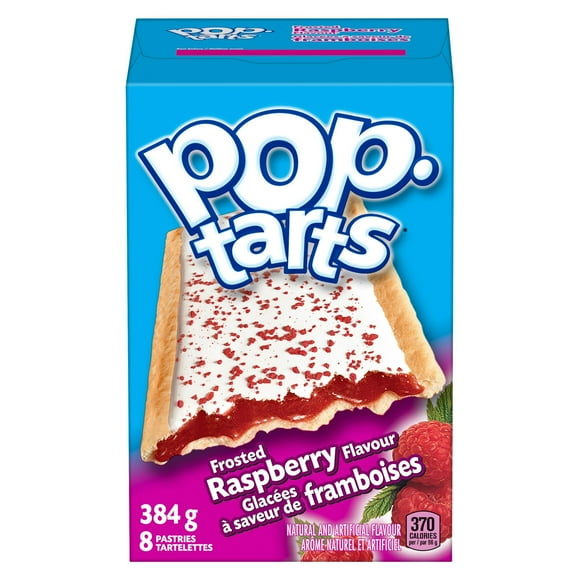 Tartelettes pour grille-pain Kellogg's pop-tarts Glacées aux framboises, 384 g - 8 tartelettes Tartelettes pour grille-pain